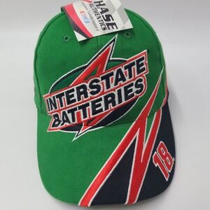 Vintage Bobby Labonte Hat Adjustable Chase Green NASCAR #18 Interstate Batteries